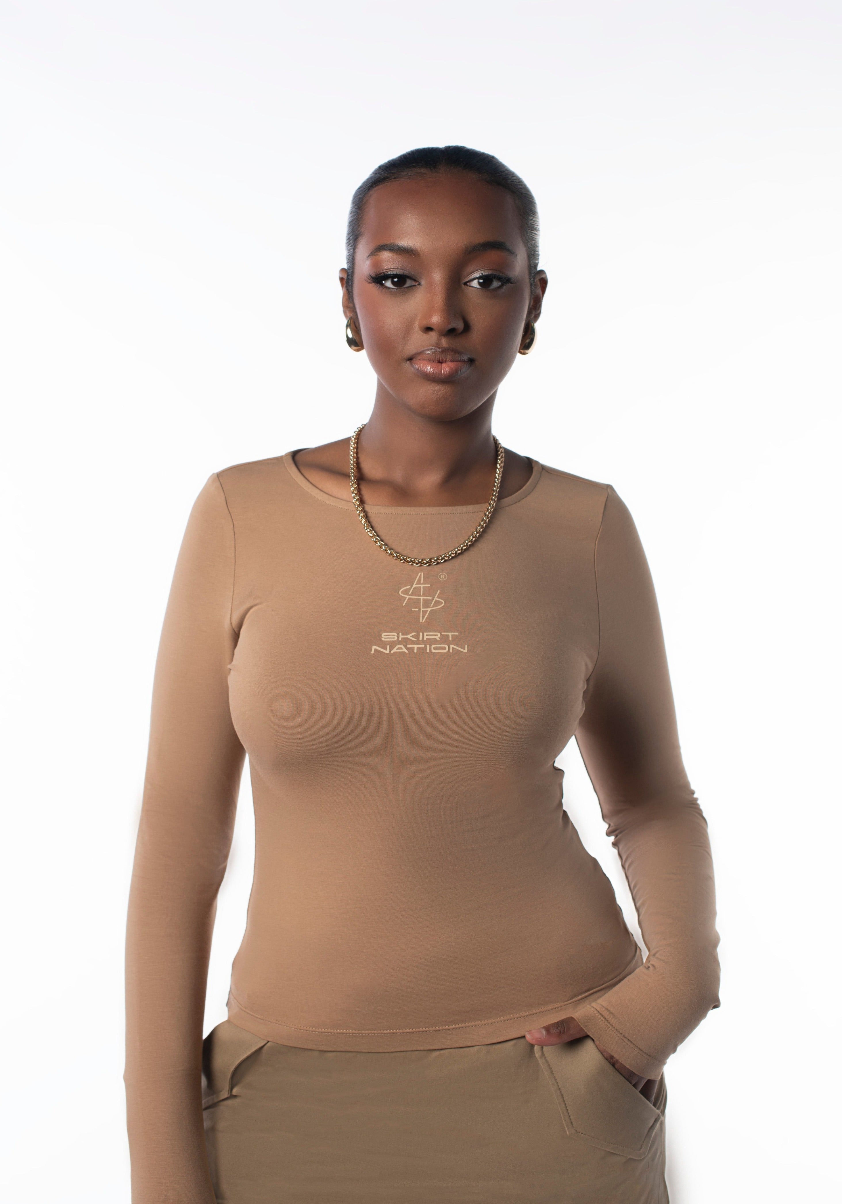 Cashmere Camel Crew Neck T-Shirt