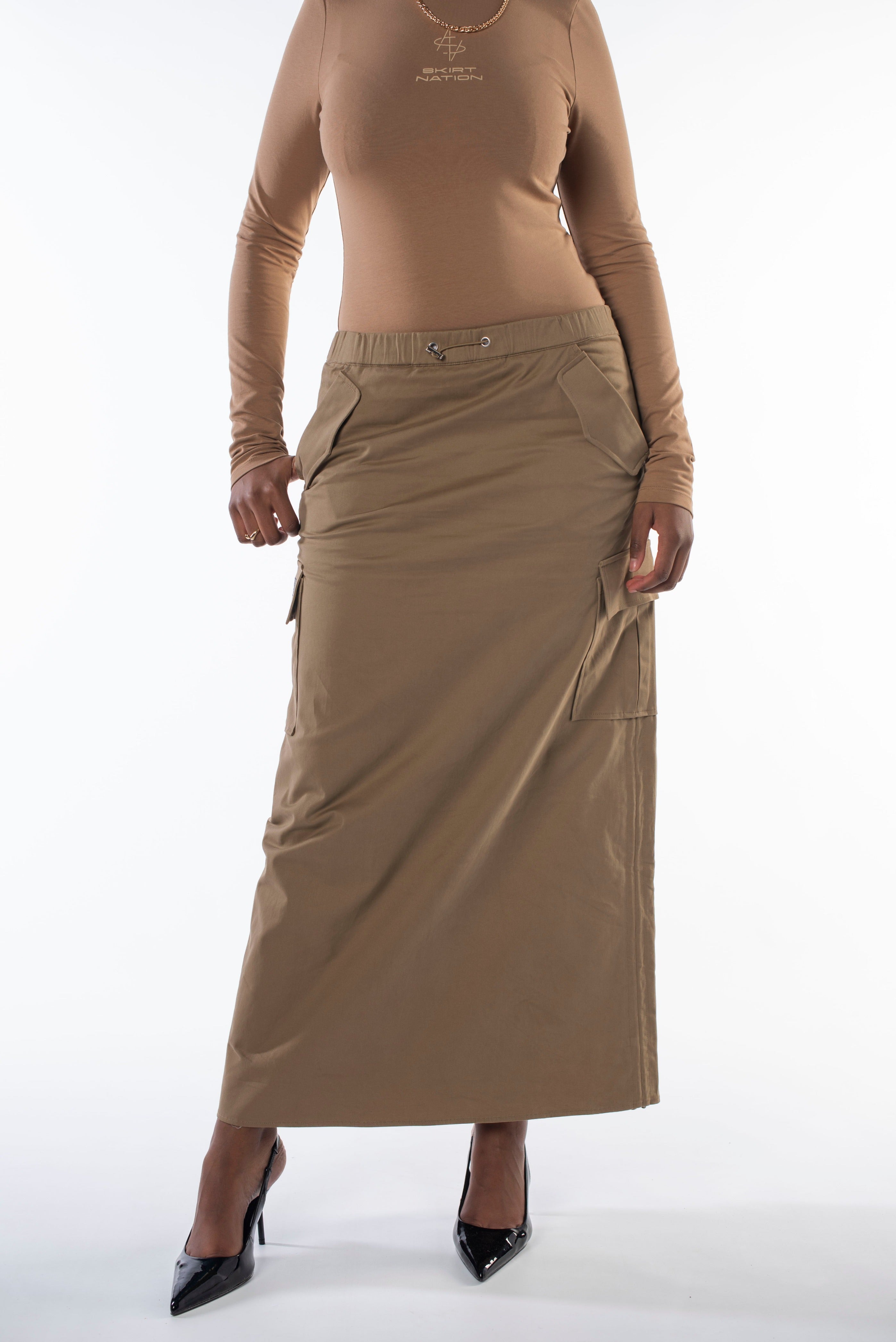 Cashmere Camel Cargo Skirt